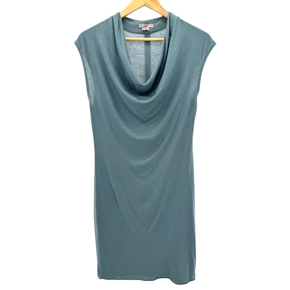 Helmut Lang Womens Blue Wool Blend Cowl Neck Sleeveless Bodycon‎ Dress Medium - Picture 1 of 7